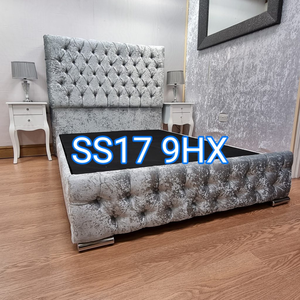 Crushed Velvet Bed - Luxury Kim chesterfield bed