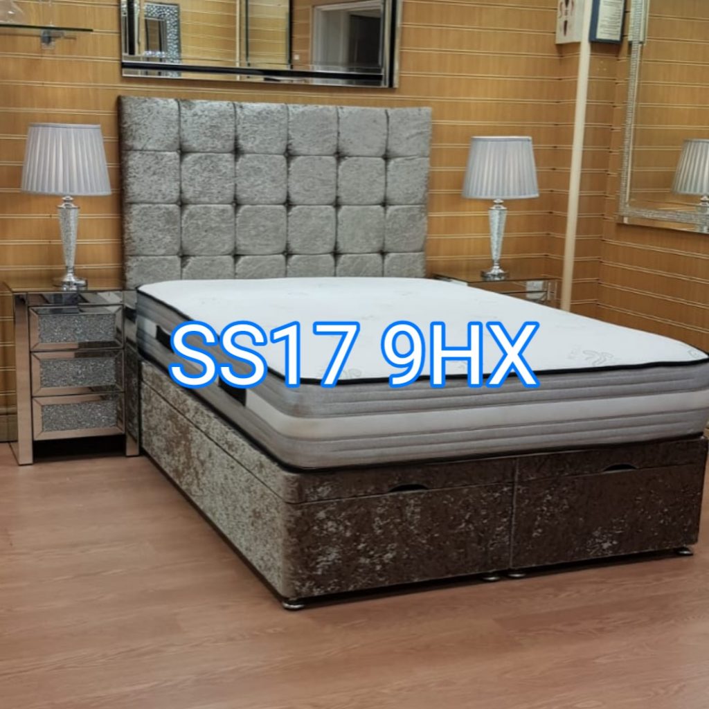 Crushed Velvet Bed - Aztec ottoman divan bed