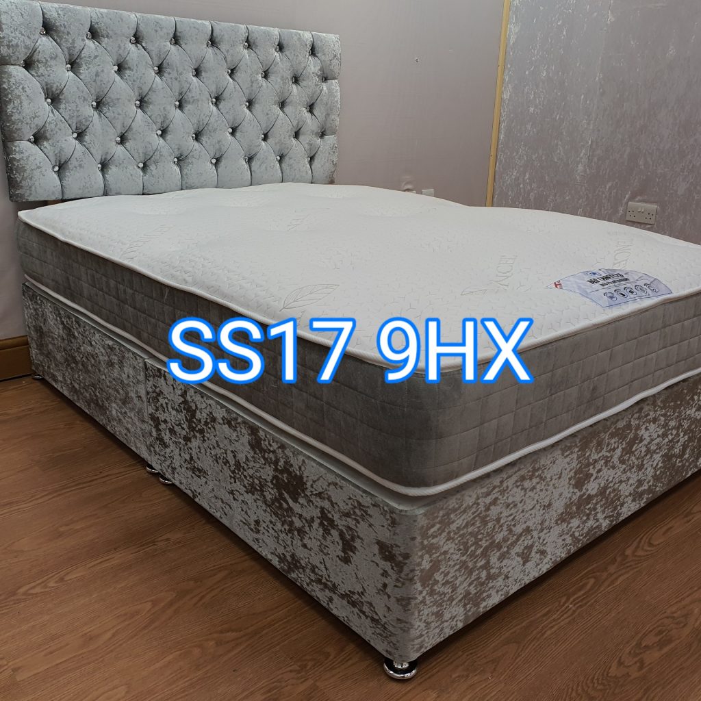 Crushed Velvet Bed - Chesterfield divan bed
